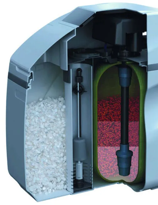 Shematski prerez ionske mehčalne naprave